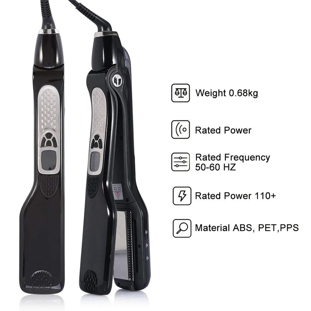 Ceramic Steam Hair Iron with Digital Display & Moisture Control for Silky Results