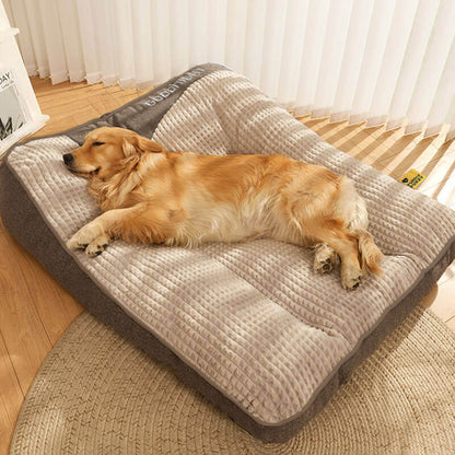 Memory Foam Dog Bed with Raised Pillow for Large Dogs – Joint Support Pet Cushion for Senior Dogs and Big Breeds