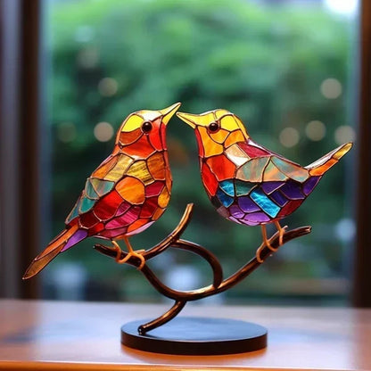 Hand-Blown Glass Bird Figurines for Home Decor – Colorful Accent Pieces for Living Room, Office & Shelves