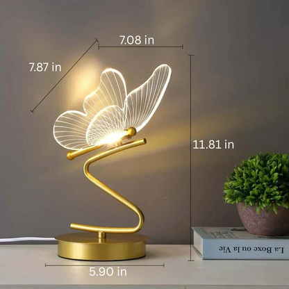 Decorative LED Desk Lamp with Butterfly Wing Design | Ambient Lighting for Home Office, Bedroom & Living Room | Modern Accent Lighting
