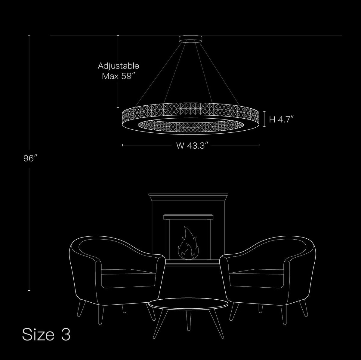 Double-Ring Crystal Chandelier in Gold or Silver Finish – Contemporary Candelabra-Style Hanging Light for Dining Room & Kitchen Island – 3