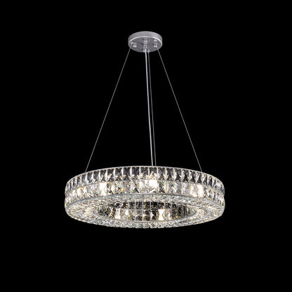 Double-Ring Crystal Chandelier in Gold or Silver Finish – Contemporary Candelabra-Style Hanging Light for Dining Room & Kitchen Island – 3