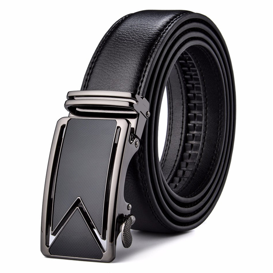 Genuine Cowhide Leather Belt for Men with Waterproof Finish & Scratch-Resistant Coating – Timeless Dress Accessory for Jeans or Slacks