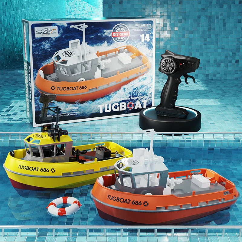 Water Explorer | RC Tugboat with Dual Motors & Long Range Control | Exciting Water Adventures for Outdoor Fun