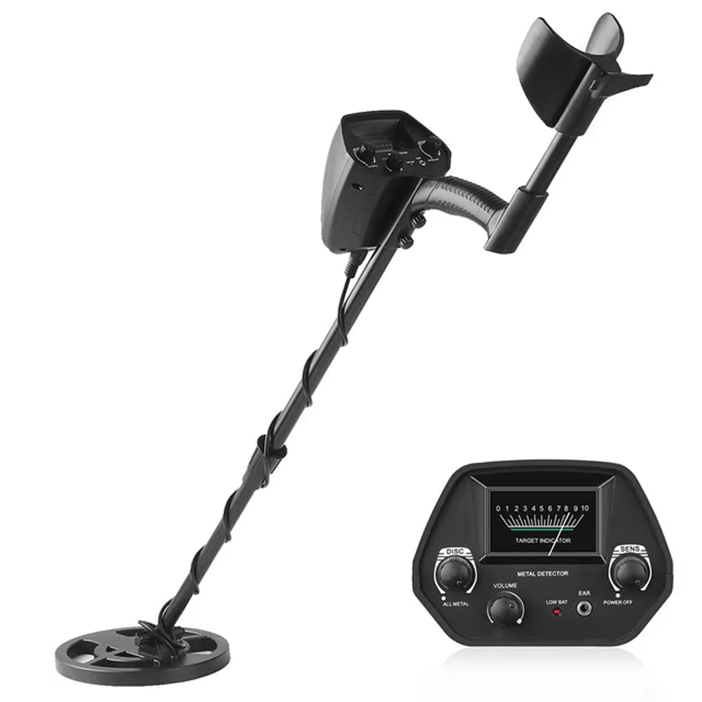 Handheld Treasure Finder with Waterproof Coil & Adjustable Shaft for Gold Silver Coins Jewelry Beach Hunting