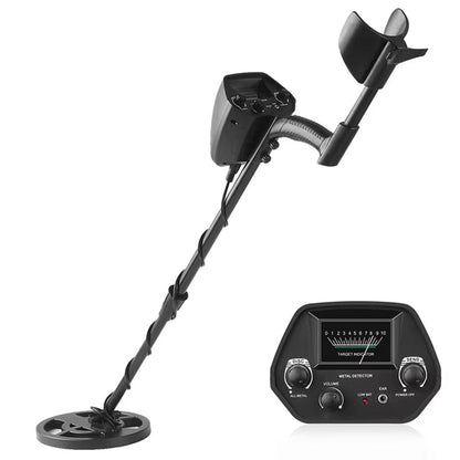 Handheld Treasure Finder with Waterproof Coil & Adjustable Shaft for Gold Silver Coins Jewelry Beach Hunting