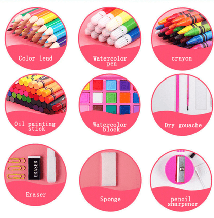 208-Piece Kids Art Supply Set with Crayons Markers Colored Pencils for Drawing Coloring Creative Play Boys Girls