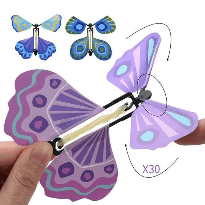 Wind-Up Flying Butterfly Surprise for Greeting Cards & Books | Novelty Gift Toy for Weddings Parties Birthdays