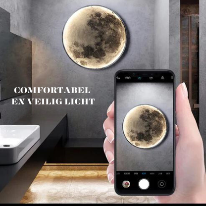 Dimmable LED Moon Wall Sconce with Remote | Adjustable 3000K–6000K Lighting for Bedroom Living Room Hallway | Alloy Fixture Covers 108–162 s