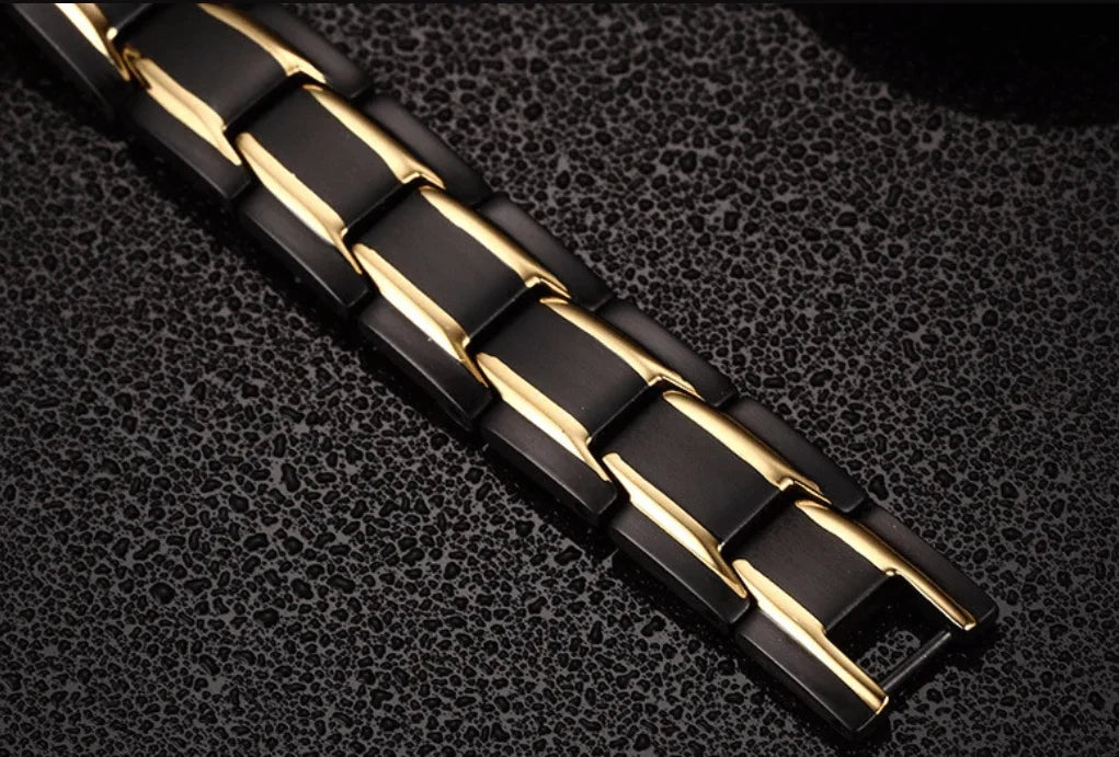 Magnetic Wellness Bracelet with Hematite Beads for Pain Relief & Circulation – Adjustable Stainless Steel Design