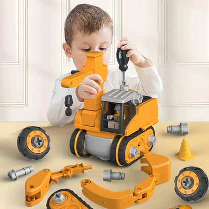 Construction Vehicle Building Set with Screwdriver Tools for Kids – STEM Learning Toy for Boys & Girls Ages 3+