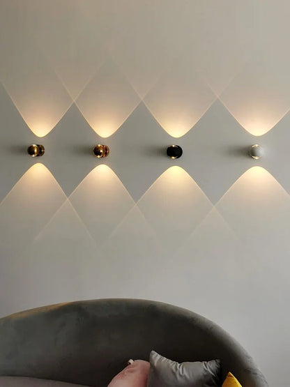 Contemporary Copper LED Wall Sconce Up Down Light for Entryway Hallway Bedroom Bathroom Gold Black Chrome