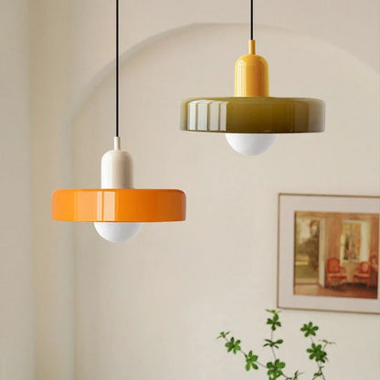 Two-Tone Glass Drop Ceiling Light Fixture for Kitchen Island Dining Room Modern Hanging Lamp
