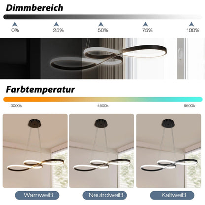 Adjustable Ring Ceiling Light with Remote Dimmable LED 37 in Gold for Dining Room Kitchen Island Modern Hanging Fixture 3-Color Temperature