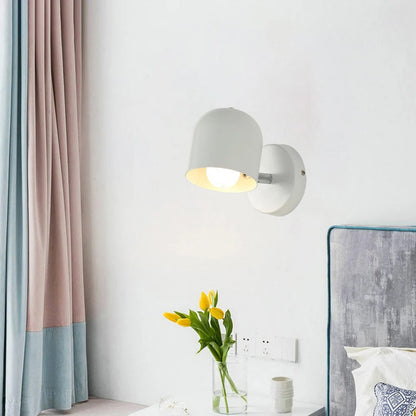 Compact Glass Shade Sconce Light 6.7 Inches Iron Flush-Mount Fixture Bedside Hallway Ambient Lighting Wall or Ceiling Mount Modern Minimalis