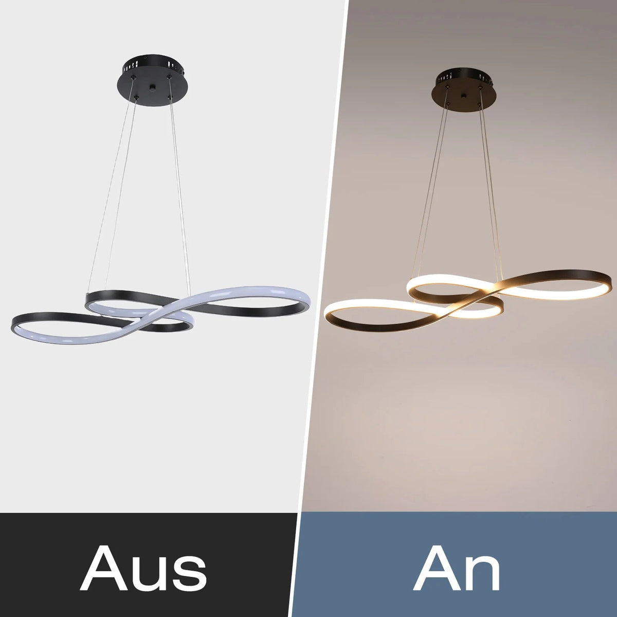 Circular Aluminum Ceiling Fixture Dimmable LED 30 in Ring Hanging Light for Dining Table Kitchen Island Modern Overhead Chandelier with Remo