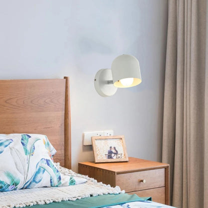 Compact Glass Shade Sconce Light 6.7 Inches Iron Flush-Mount Fixture Bedside Hallway Ambient Lighting Wall or Ceiling Mount Modern Minimalis