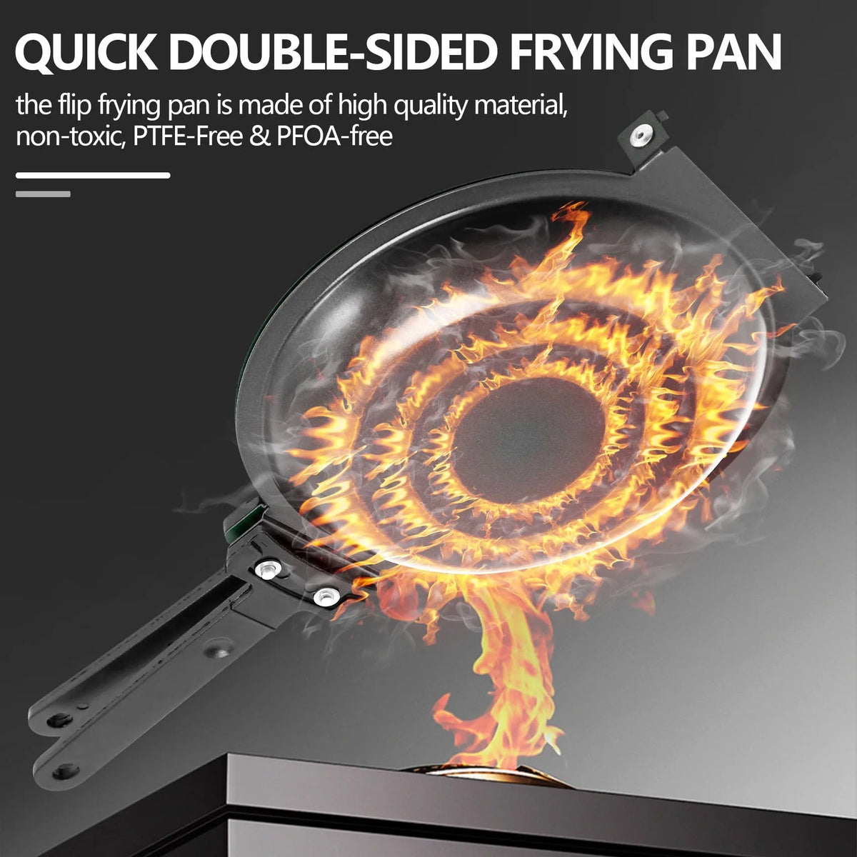 Dual-Sided Flip Pancake Pan with Non-Stick Coating – Stainless Steel Griddle for Perfect Flapjacks, Eggs & More – Easy Turn Breakfast