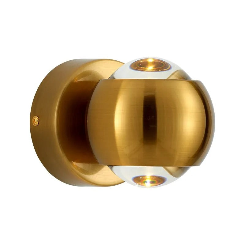 Contemporary Copper LED Wall Sconce Up Down Light for Entryway Hallway Bedroom Bathroom Gold Black Chrome