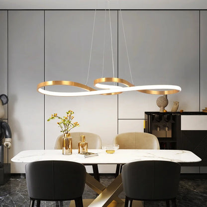 Circular Aluminum Ceiling Fixture Dimmable LED 30 in Ring Hanging Light for Dining Table Kitchen Island Modern Overhead Chandelier with Remo