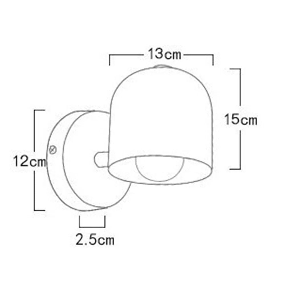 Compact Glass Shade Sconce Light 6.7 Inches Iron Flush-Mount Fixture Bedside Hallway Ambient Lighting Wall or Ceiling Mount Modern Minimalis