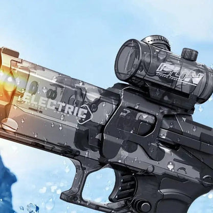 Electric Water Blaster Gun with LED Lights 17 fl oz Tank 26-33 ft Range for Pool Beach Party Summer Outdoor Fun Rechargeable Battery Powered
