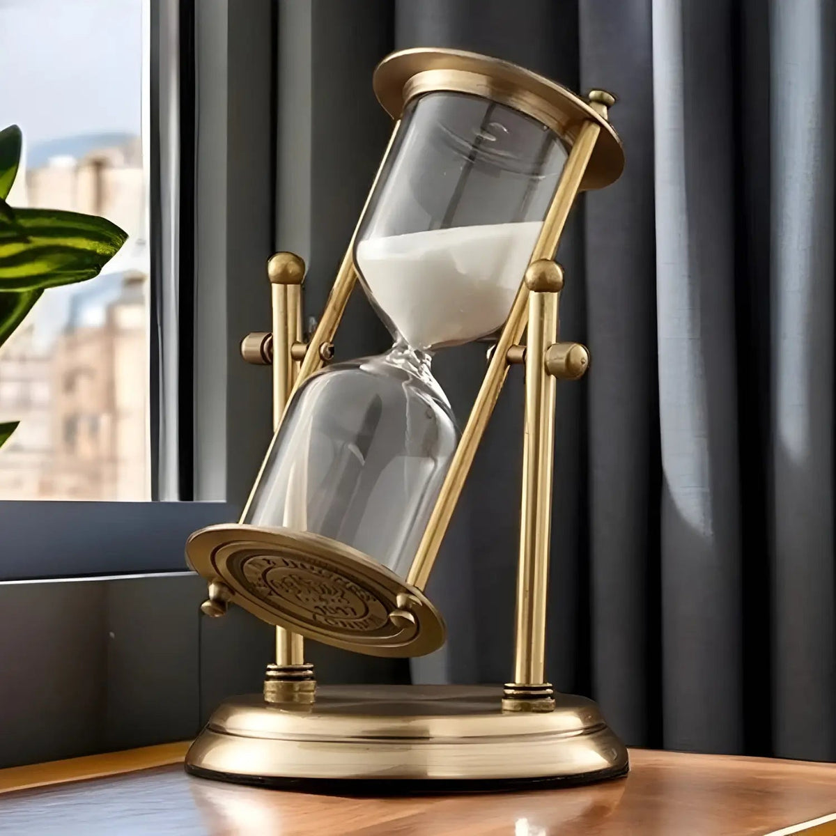 Talon Sand Timer - Brass and Glass, Elegant Design