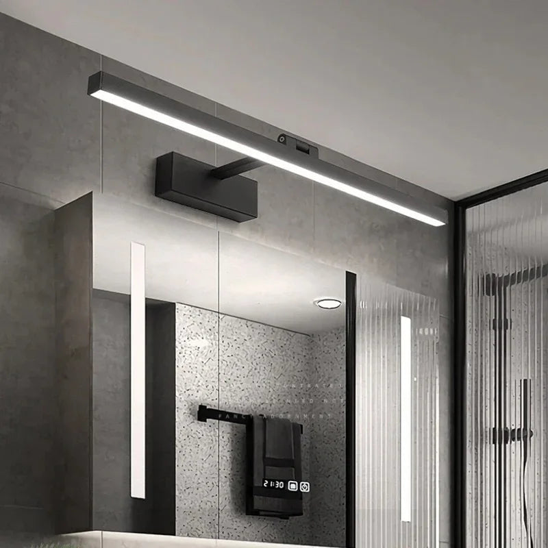 LED Vanity Light for Bathroom Mirror 43 in Waterproof Wall-Mount Fixture Black Aluminum for Modern Wash Station Makeup Area Over-Mirror Ligh