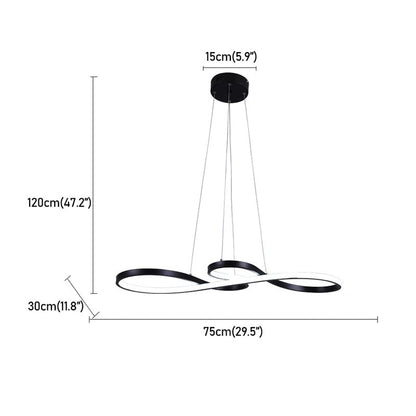 Circular Aluminum Ceiling Fixture Dimmable LED 30 in Ring Hanging Light for Dining Table Kitchen Island Modern Overhead Chandelier with Remo