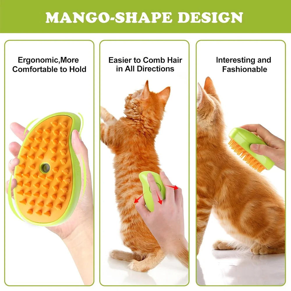 Hydrating Spray Pet Brush for Dogs & Cats with Detangling Mist Function for Long Fur Coat Care