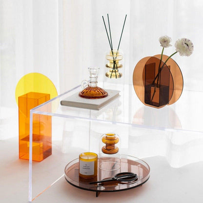 Clear Acrylic Flower Vase Set Sculptural Geometric Shapes for Table Centerpiece Mantel Shelf Display Home Interior Styling Fresh or Dried St
