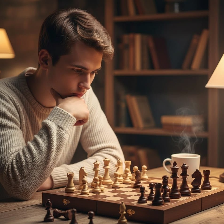 Handcrafted Wooden Chess Set with Folding Board and Solid Wood Pieces for Home, Travel & Tournament Play