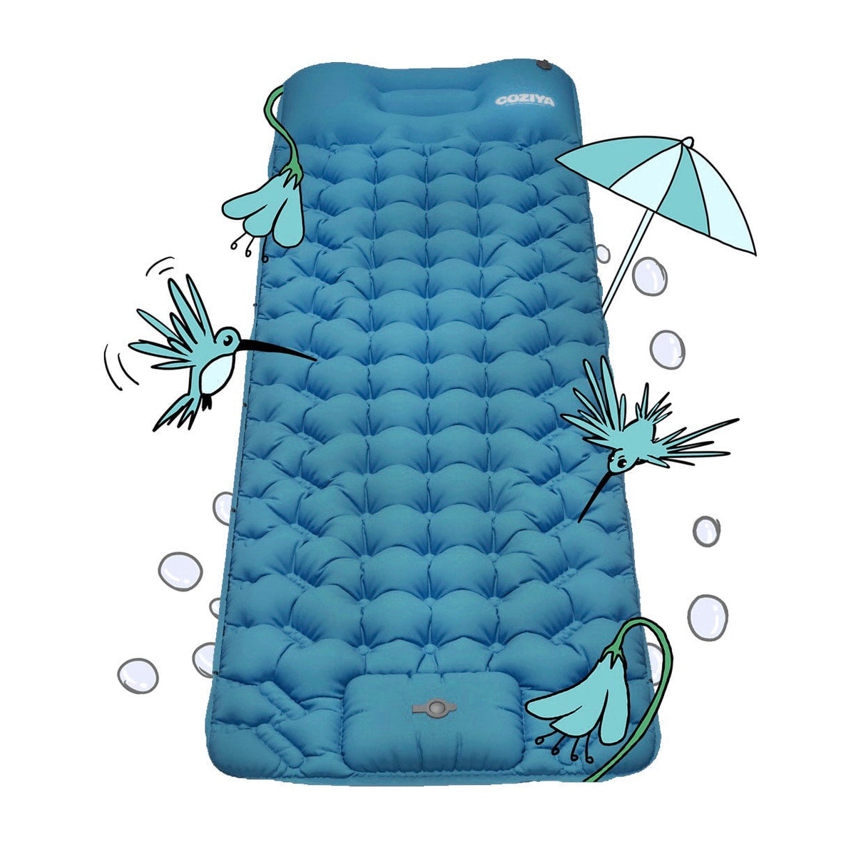 Self-Inflating Camping Sleeping Pad with Built-In Pump | Lightweight Insulated Sleep Mat for Backpacking Hiking Travel | 75x23 in Compact