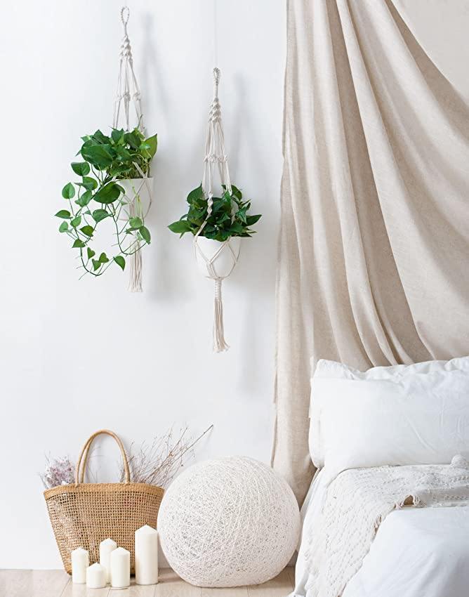 4-Piece Handcrafted Boho Macrame Plant Holder Set
