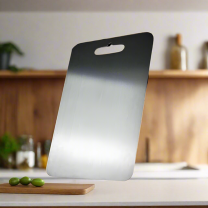 Titanium Prep Surface Non-Porous Knife-Friendly Food Board for Home & Professional Kitchens Silver Finish Antibacterial