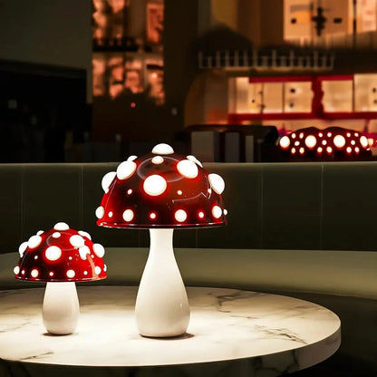 Mushroom LED Nightstand Light Cordless Rechargeable 3 Brightness Modes Dome Accent Lamp 12 in Aluminum Bedroom Office Ambient Reading Desk L