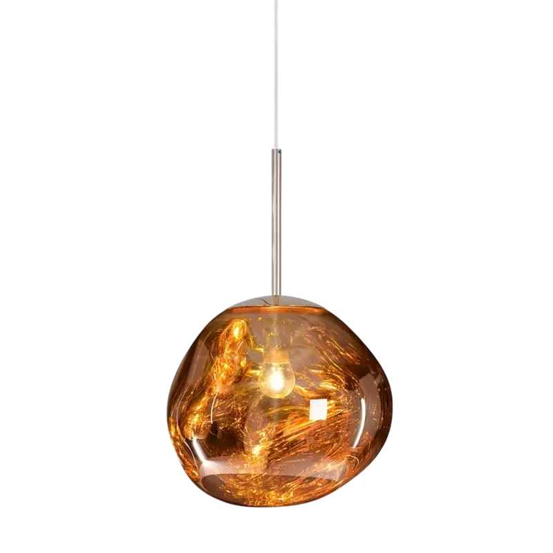 Sculpted Glass Pendant Light with Adjustable Cord for Dining Room & Living Room | Modern Ceiling Lighting Fixture