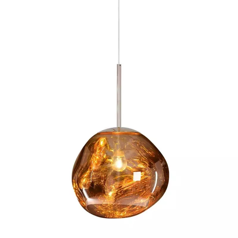 Organic Glass Ceiling Fixture – Sculptural Smoke Finish – 19-Inch Modern Drop Light for Dining Areas & Living Rooms – E27 Socket – Reflectiv