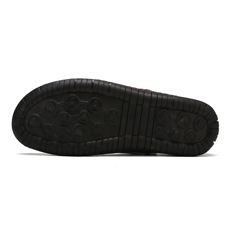 Men's Open-Toe Leather Sandals – Handcrafted, Rubber Sole, Round Toe for Summer Travel & Casual Wear – Sizes US 6.5-13