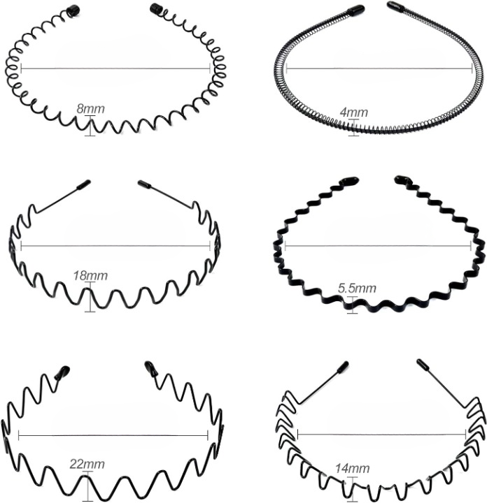 Metal Hair Bands for Men – Non-Slip Wavy Spiral Zigzag Circle Designs for Daily Grooming & Style – Rust-Resistant Durable Accessory