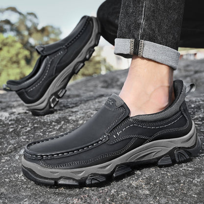 Men's Slip-On Footbed Loafers for All-Day Arch Support & Alignment | Cushioned Walking Sneakers with Ergonomic Sole for Pain Relief &