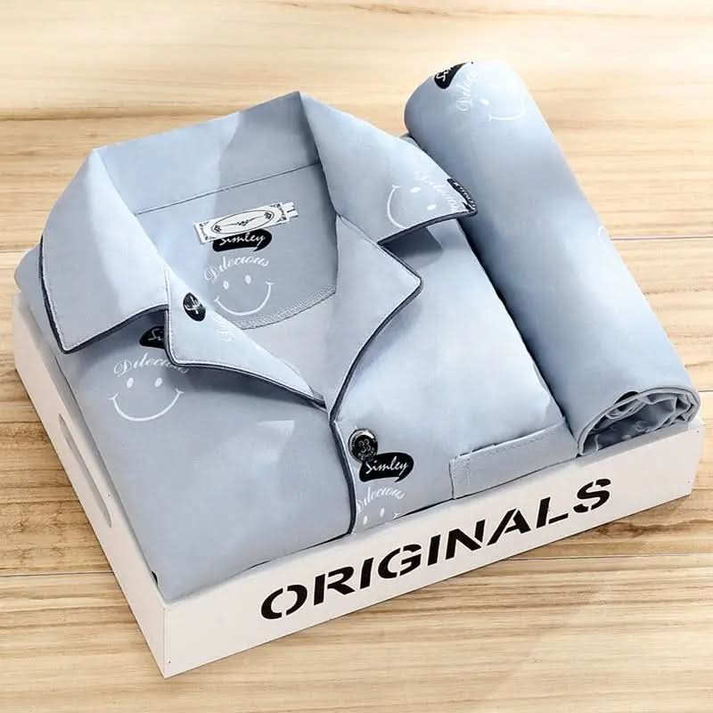 Men's Classic Lounge Shirt & Pant Set – Lightweight Cotton Sleepwear for All Seasons