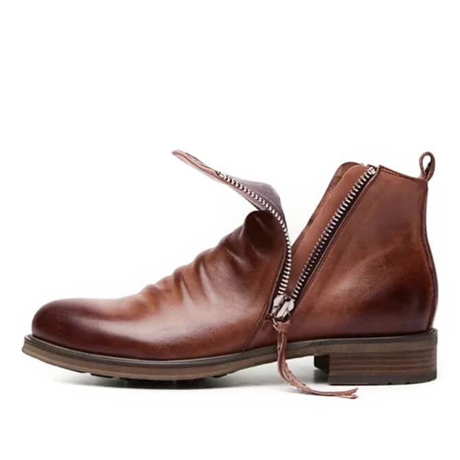 Men's Pointed-Toe Ankle Boots with Rubber Sole – Lace-Up Microfiber Footwear for Work, Casual & Evening – Cushioned Insole & Anti-Slip Tread