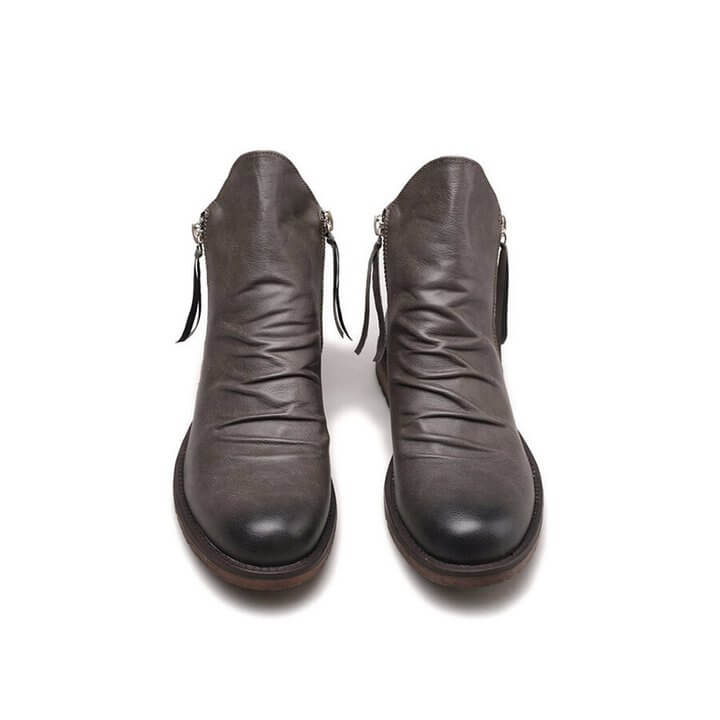 Men's Pointed-Toe Lace-Up Boots with Rubber Outsole – Classic Everyday Footwear for Work & Casual Wear