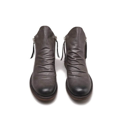 Men's Pointed-Toe Ankle Boots with Rubber Sole – Lace-Up Microfiber Footwear for Work, Casual & Evening – Cushioned Insole & Anti-Slip Tread