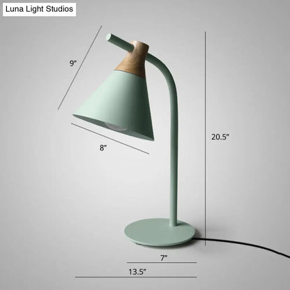Adjustable Desk Lamp with Cone Shade – Metal Gooseneck Reading Light for Nightstand, Bedroom & Home Office