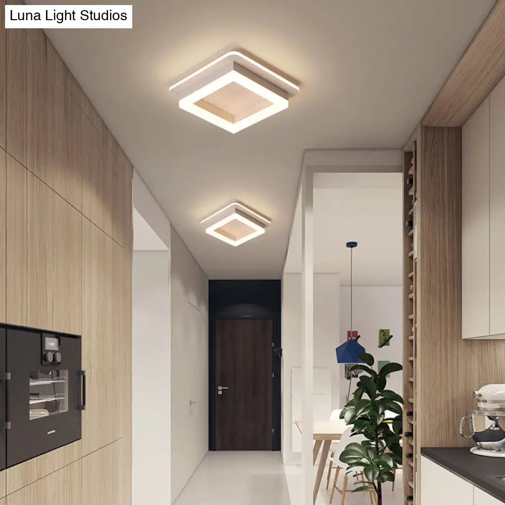 Compact Round & Square LED Ceiling Light for Hallways, Entryways, Bathrooms – Modern Low-Profile Design, 10-Inch Acrylic Lens, Dimmable