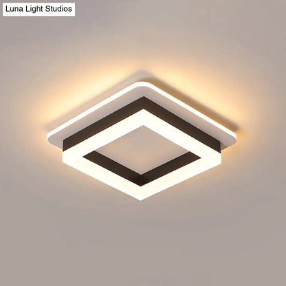 Compact Round & Square LED Ceiling Light for Hallways, Entryways, Bathrooms – Modern Low-Profile Design, 10-Inch Acrylic Lens, Dimmable