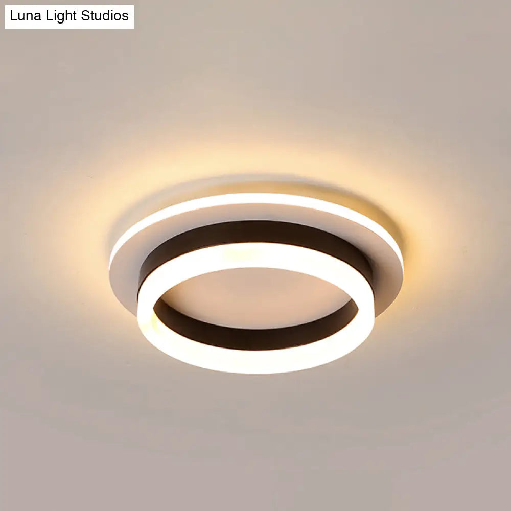 Compact Round & Square LED Ceiling Light for Hallways, Entryways, Bathrooms – Modern Low-Profile Design, 10-Inch Acrylic Lens, Dimmable