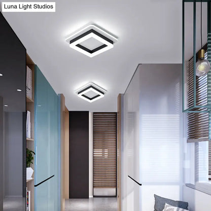 Compact Round & Square LED Ceiling Light for Hallways, Entryways, Bathrooms – Modern Low-Profile Design, 10-Inch Acrylic Lens, Dimmable